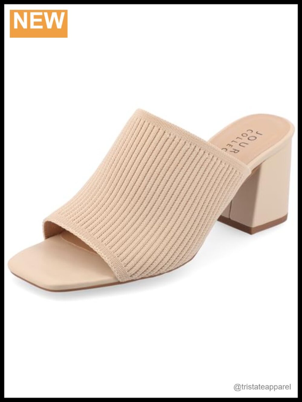 Beige Knit Mule Heels Size 6